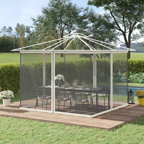 Mosquito Netting For Gazebo, 10' x 13', Black Screen Walls With Zippers, Black