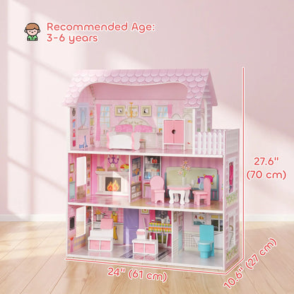 3-Story Dollhouse, LED, 6 Rooms, 8 PCS Accessories Play Houses at Gallery Canada