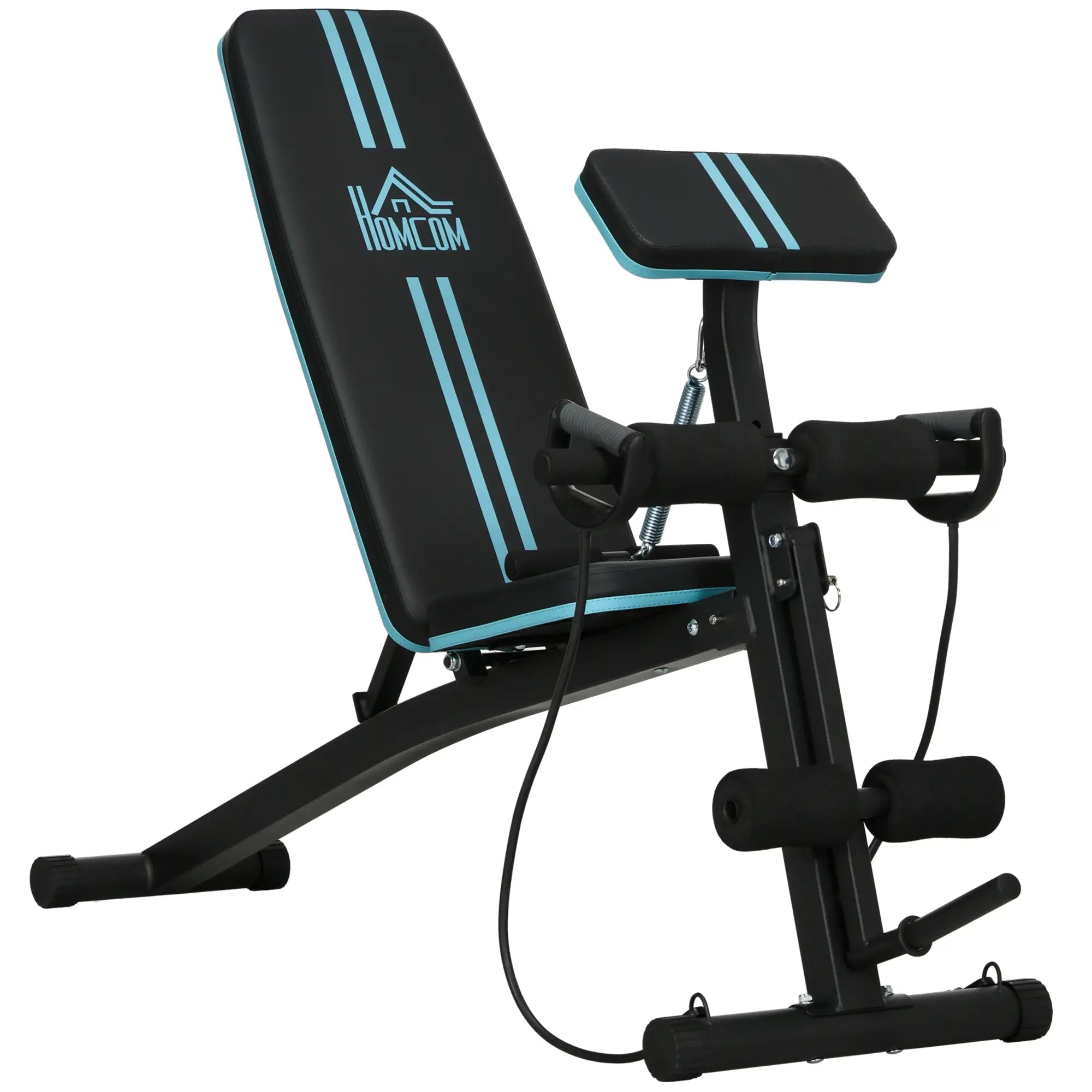 Foldable Adjustable Press Bench, Weight Training Gym Chair, Black & Blue Weight Benches at Gallery Canada