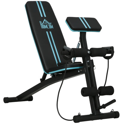 Foldable Adjustable Press Bench, Weight Training Gym Chair, Black & Blue Weight Benches at Gallery Canada