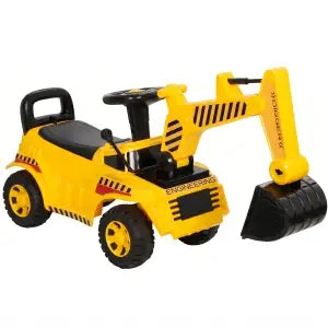 Kids Ride On Excavator Toy, Yellow Construction Digger, Helmet, Yellow Toy Excavators at Gallery Canada
