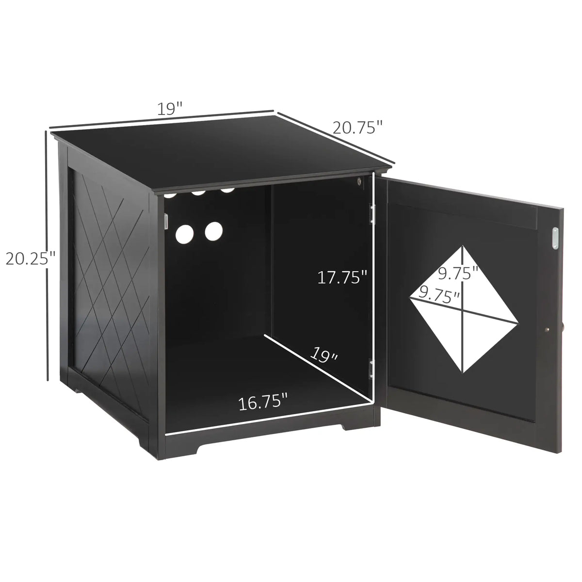 Cat Litter Box Enclosure End Table, Indoor with Magnetic Door, Black Cat Litter Box Enclosures at Gallery Canada