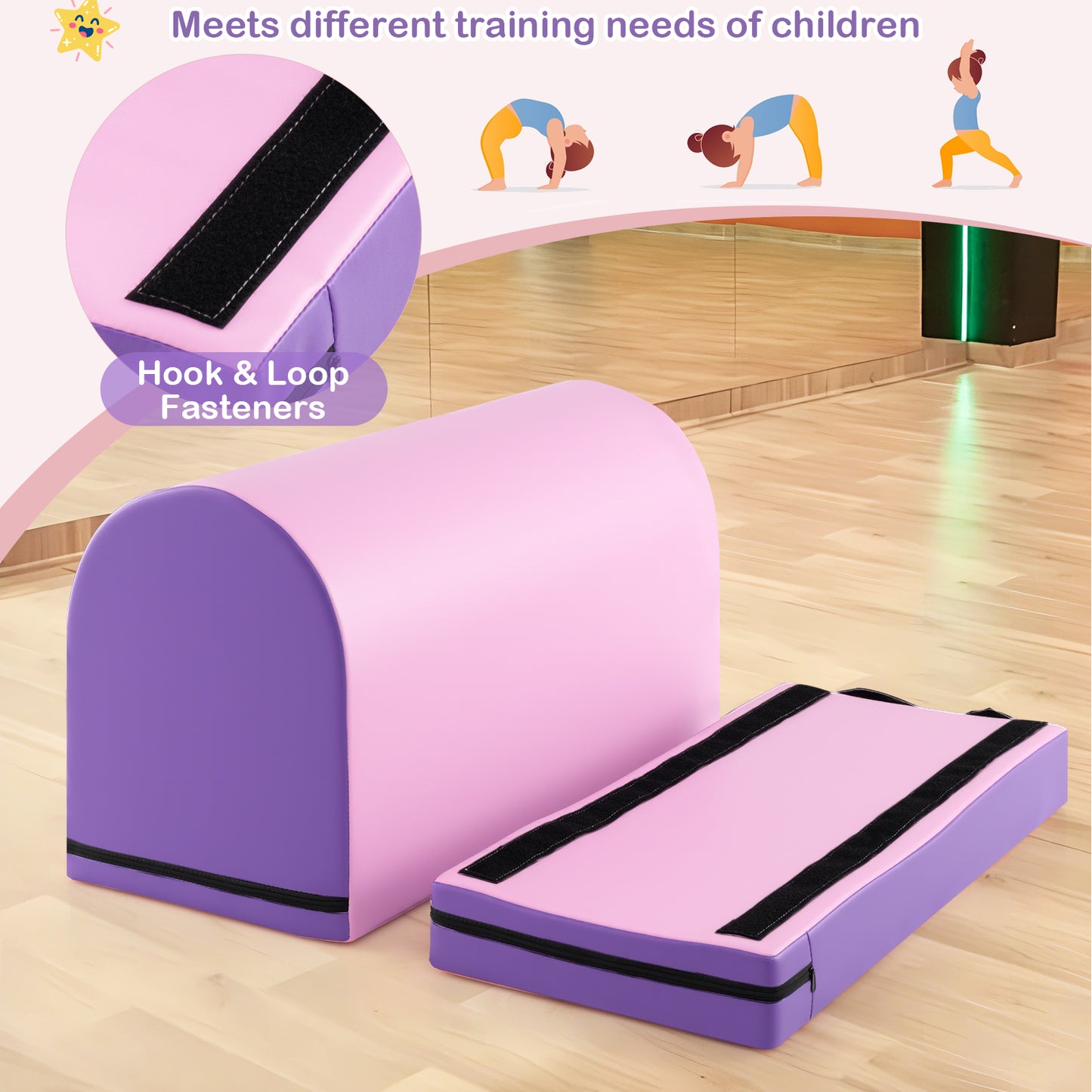 Kids Gymnastics Vaulting Box, Detachable Mat Handle, Purple Sports at Gallery Canada
