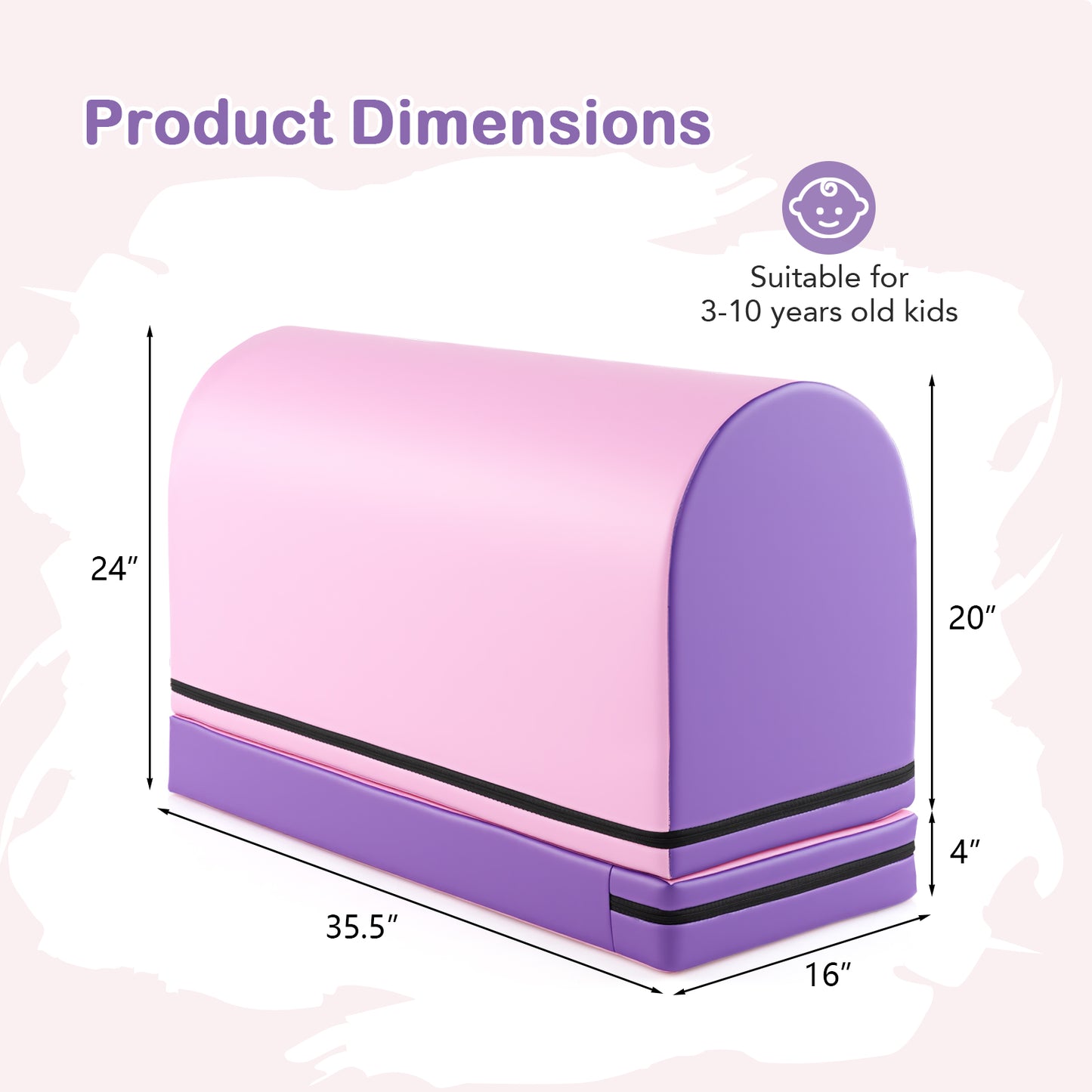 Kids Gymnastics Vaulting Box, Detachable Mat Handle, Purple Sports at Gallery Canada