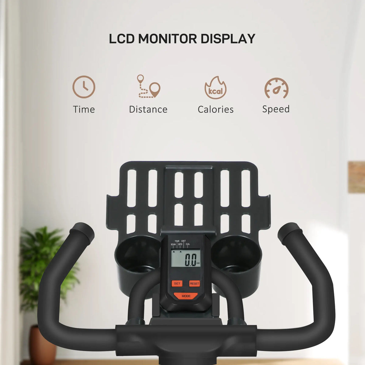 Adjustable Upright Exercise Bike, LCD Display, Indoor Cycling, Adjustable Resistance, Red Exercise & Stationary Bikes at Gallery Canada