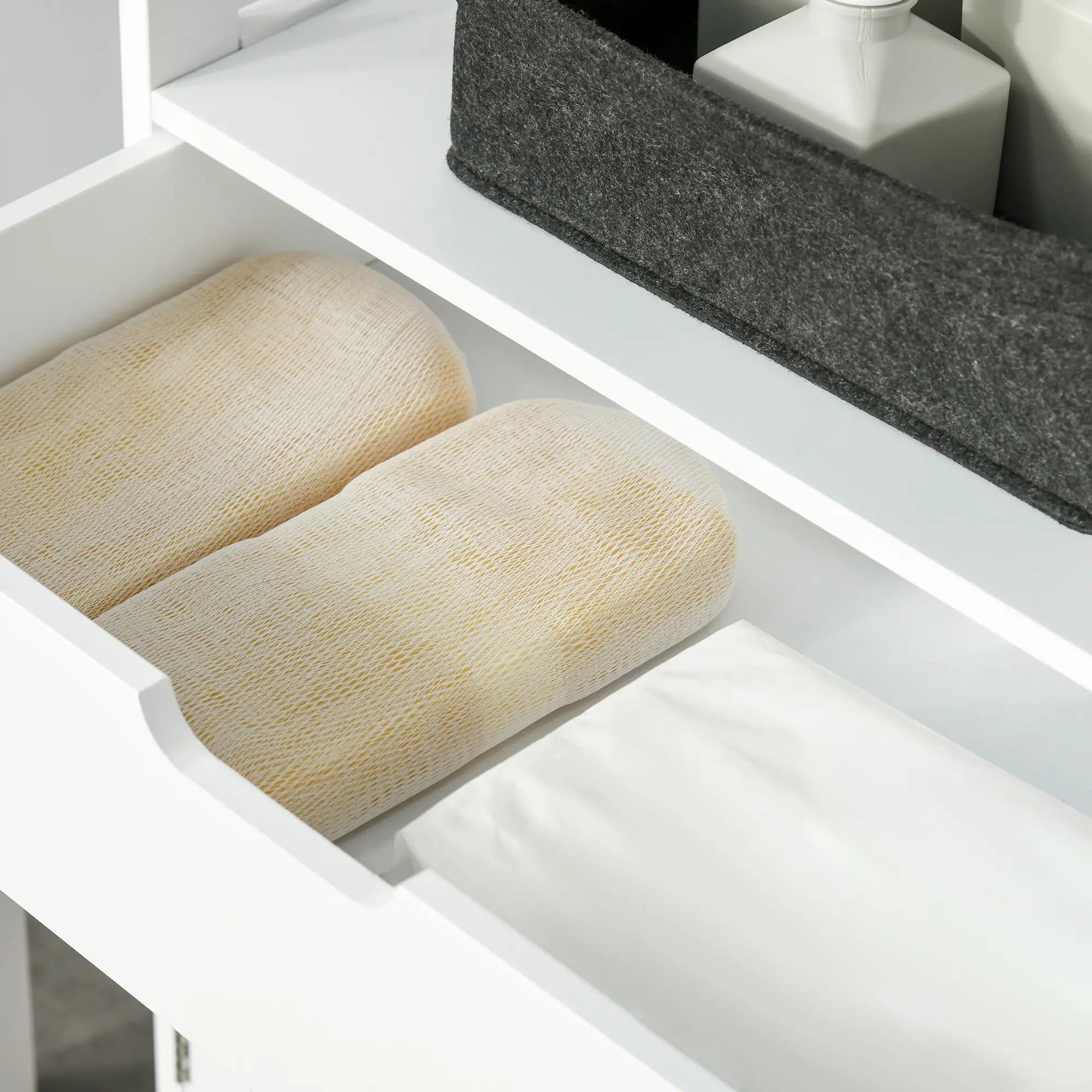 Bathroom Floor Cabinet, Kitchen Cupboard with Shelves, Drawer, White Bathroom Cabinets at Gallery Canada