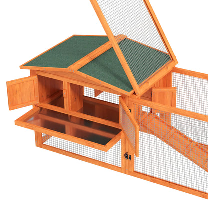 Wooden Rabbit Hutch, Guinea Pig House, Removable Tray, Openable Roof, Orange Rabbit Hutch at Gallery Canada