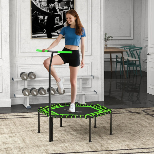 45" Rebounder Trampoline for Adults, Mini Fitness Trampoline with Adjustable Handle Trampolines Green at Gallery Canada