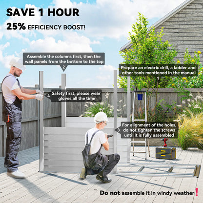 4.6' x 9' Steel Outdoor Storage Shed, Lean To Metal Tool House, White Sheds at Gallery Canada