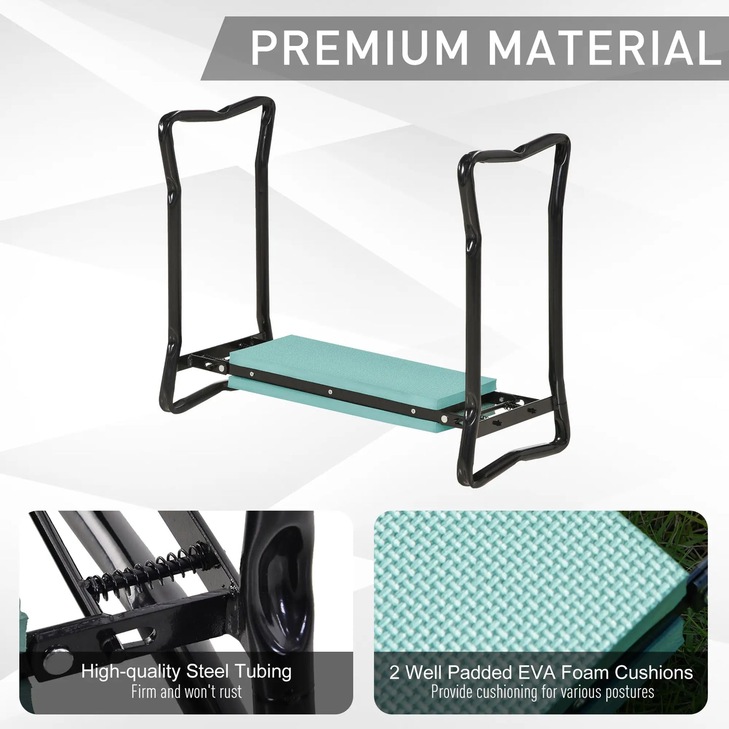 Garden Kneeler Seat Stool, Folding Gardening Chair with Thick Pad Garden Accessories at Gallery Canada