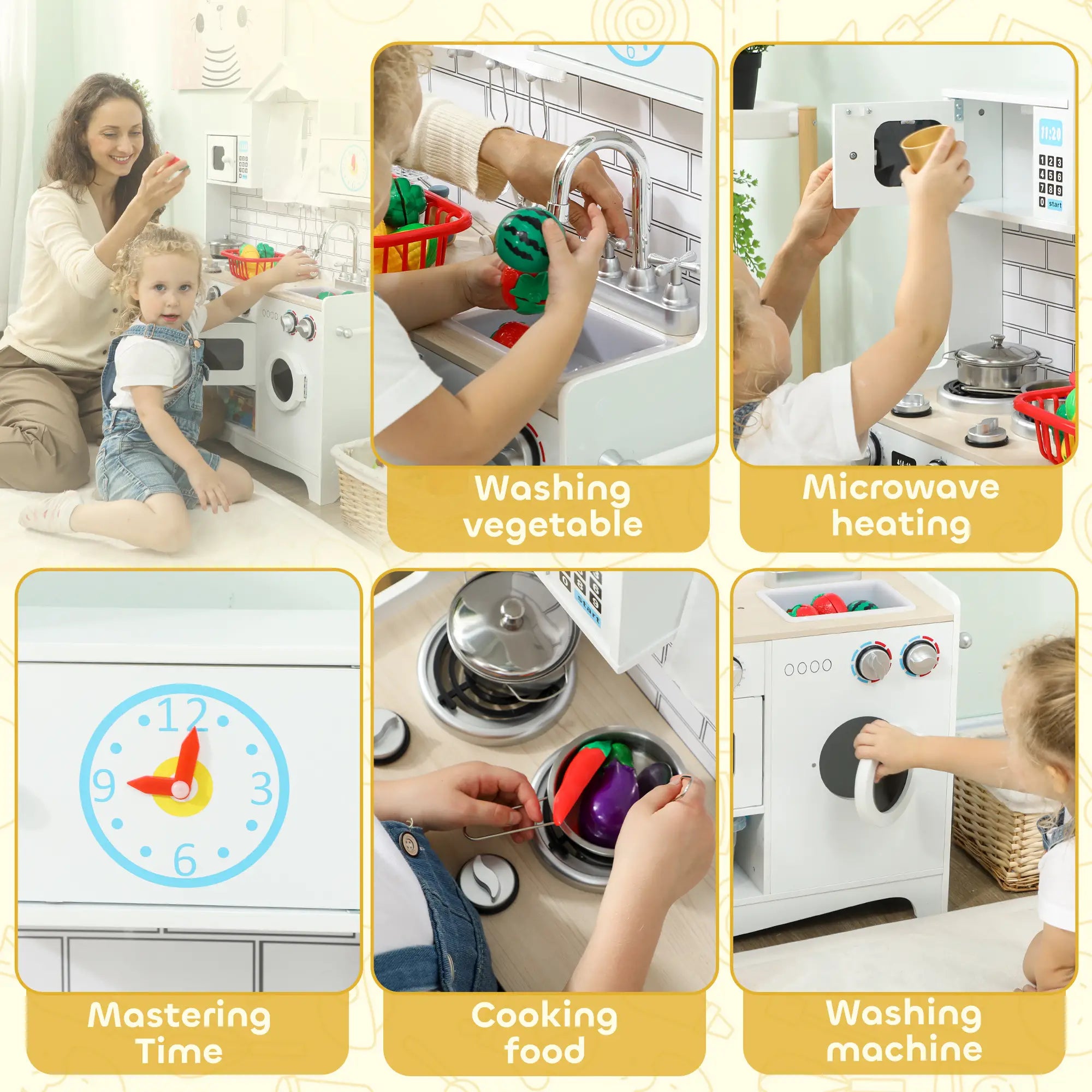 Pretend Play Kitchen for Kids, Ages 3-6 Years, White Play Kitchen at Gallery Canada
