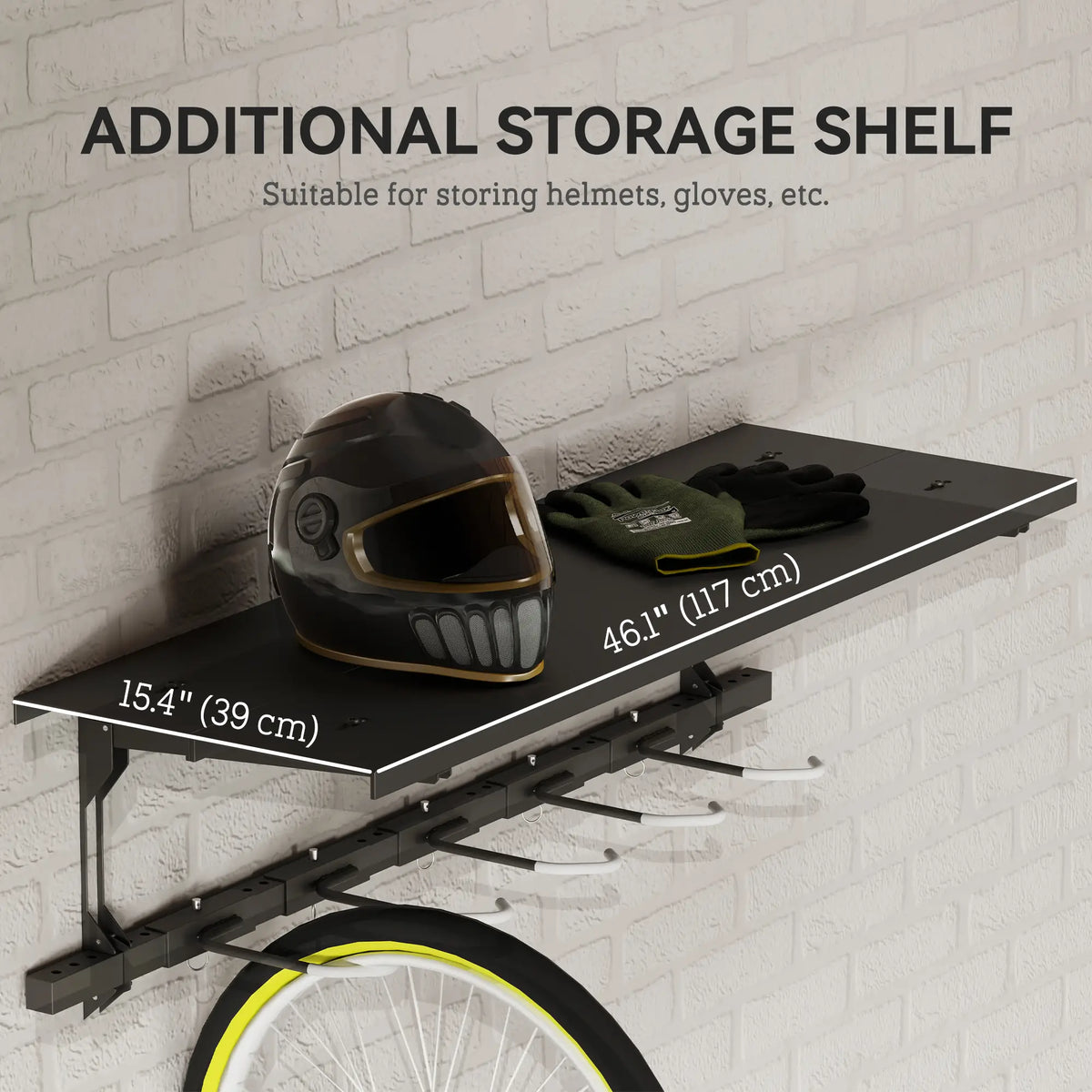Wall Mount Bike Storage Rack for 5 Bikes, Adjustable Hooks, Black Bike Parking Stands at Gallery Canada