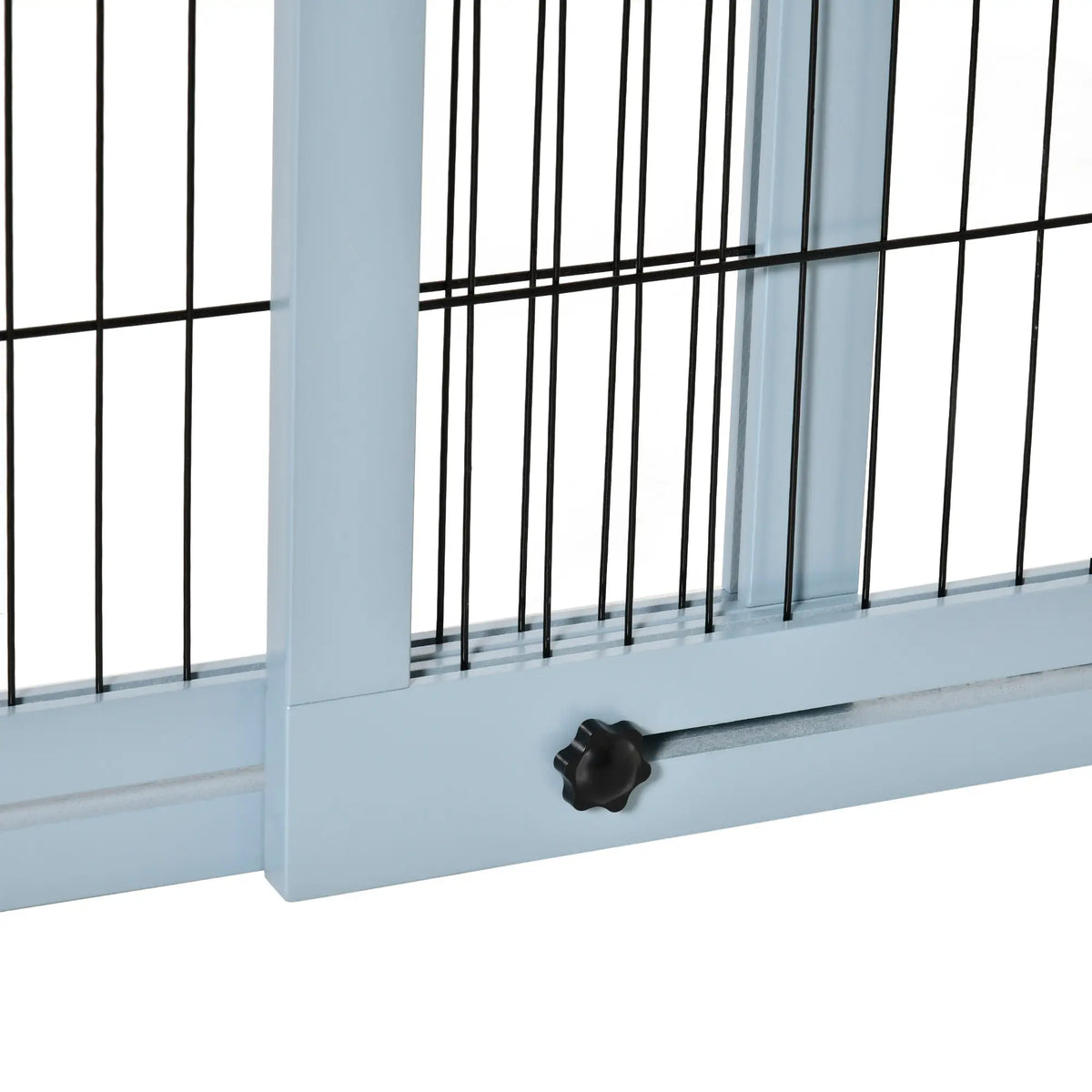 41"-72" Wooden Pet Gate, Support Feet, Small Medium Dogs, Grey-Blue Houses, Kennels & Pens at Gallery Canada