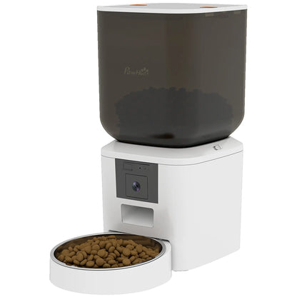 Automatic Cat Feeder With Camera, 2.4G WiFi, 8L, Dual Power Dog Bowls White, Transparent Black at Gallery Canada