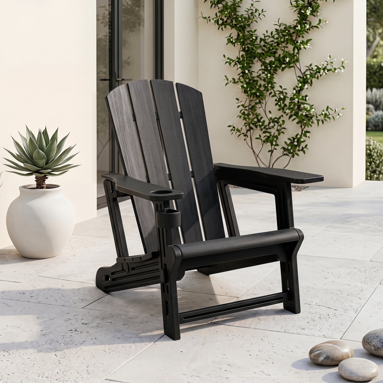 HDPE Adirondack Chairs, Realistic Wood Grain, Black Adirondack Chairs at Gallery Canada