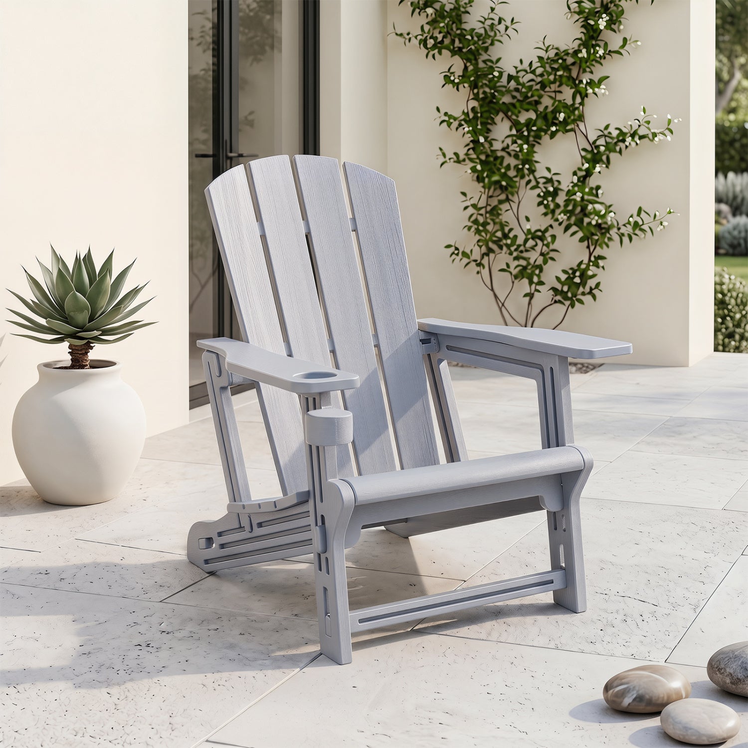 HDPE Adirondack Chairs, Realistic Wood Grain, Gray Adirondack Chairs at Gallery Canada