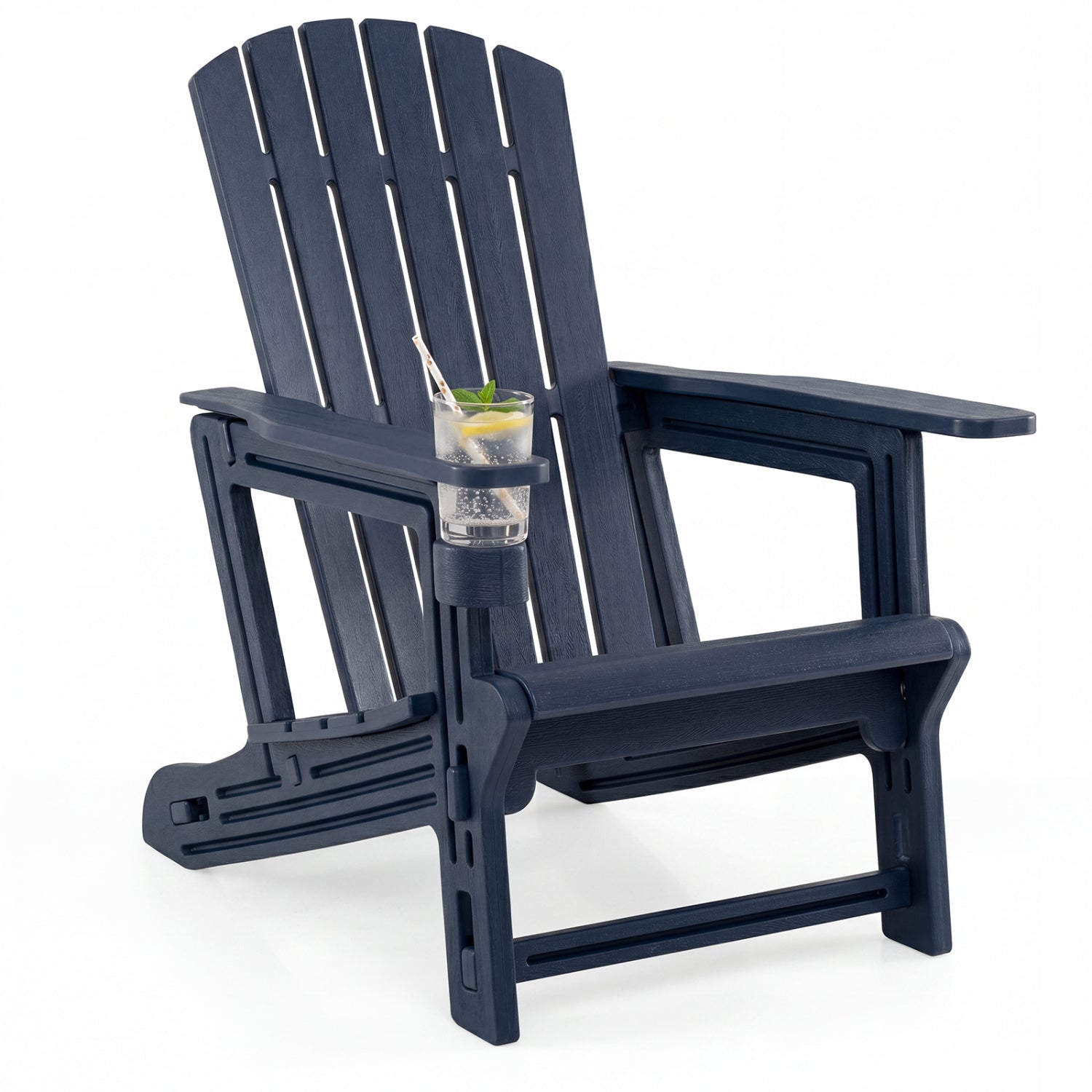 HDPE Adirondack Chair with Cup Holder, Blue Adirondack Chairs at Gallery Canada