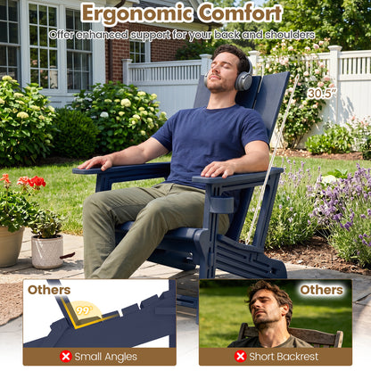 HDPE Outdoor Adirondack Chairs With Cup Holder, Blue Adirondack Chairs at Gallery Canada