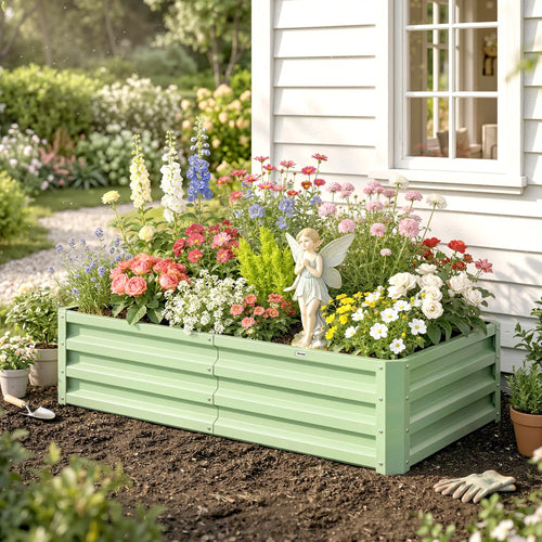Galvanized Raised Garden Bed, 4' x 2' x 1', Green