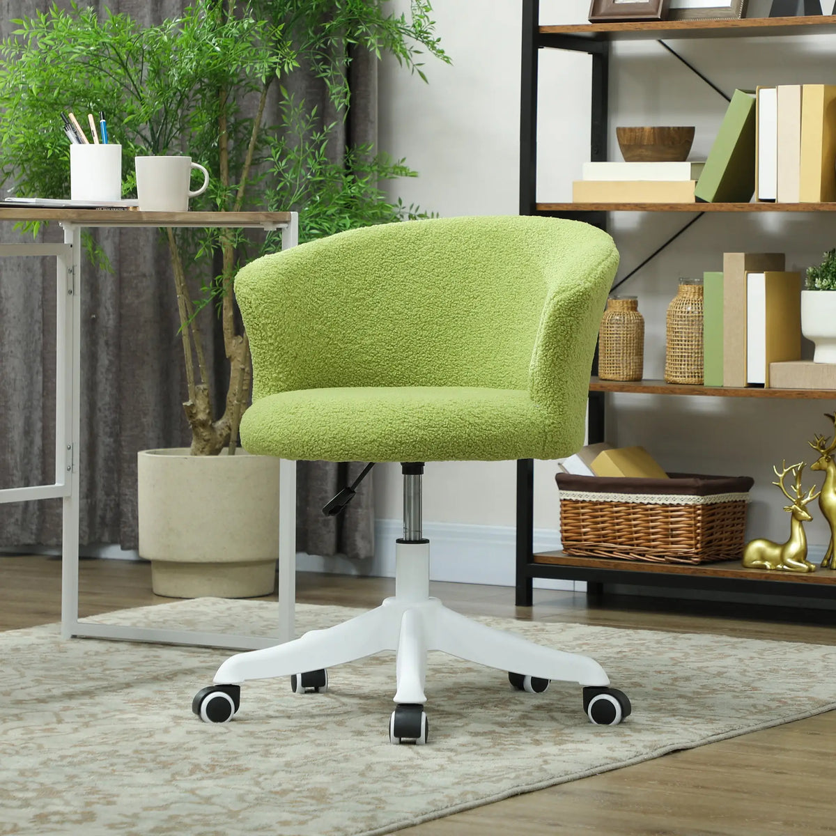 Armless Office Chair, Adjustable Height, Swivel Wheels, Mid Back, Light Green Task Chairs at Gallery Canada