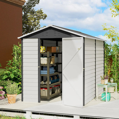 9' x 6' Garden Shed, Outdoor Storage, Sloped Roof, Lockable Door, Dark Grey Sheds at Gallery Canada
