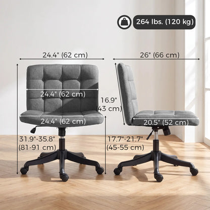 Linen Desk Chair, Rocking Swivel, Dark Grey Task Chairs at Gallery Canada
