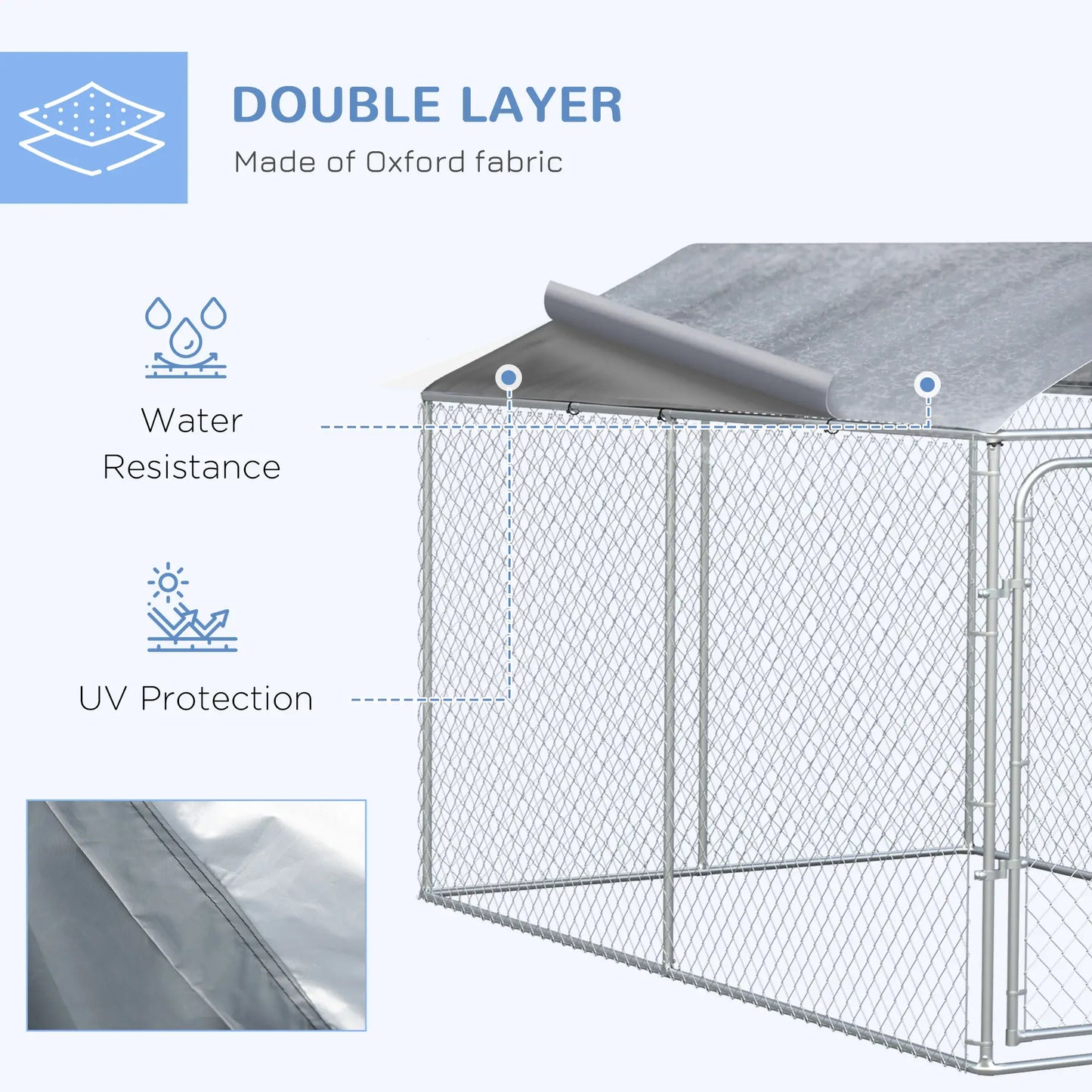 Outdoor Dog Kennel, Heavy Duty Playpen With Cover, 13.1' x 7.5' x 7.5' Houses, Kennels & Pens at Gallery Canada