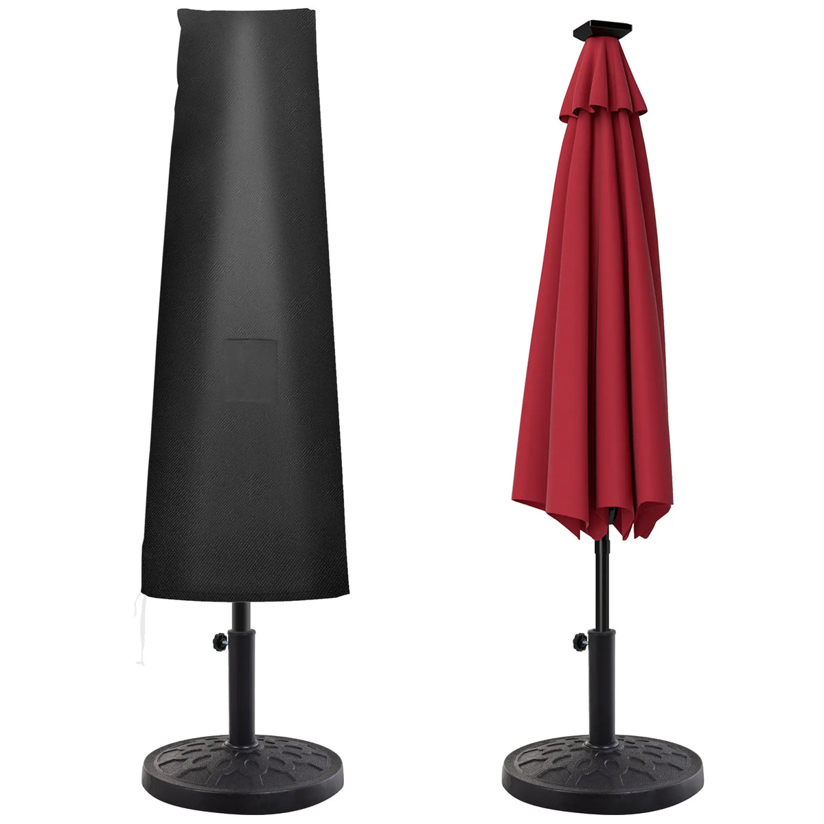 Outdoor Large Umbrella Cover, Patio Cantilever Banana Parasol Protector, Weather Resistant, Black Umbrella Covers Black at Gallery Canada