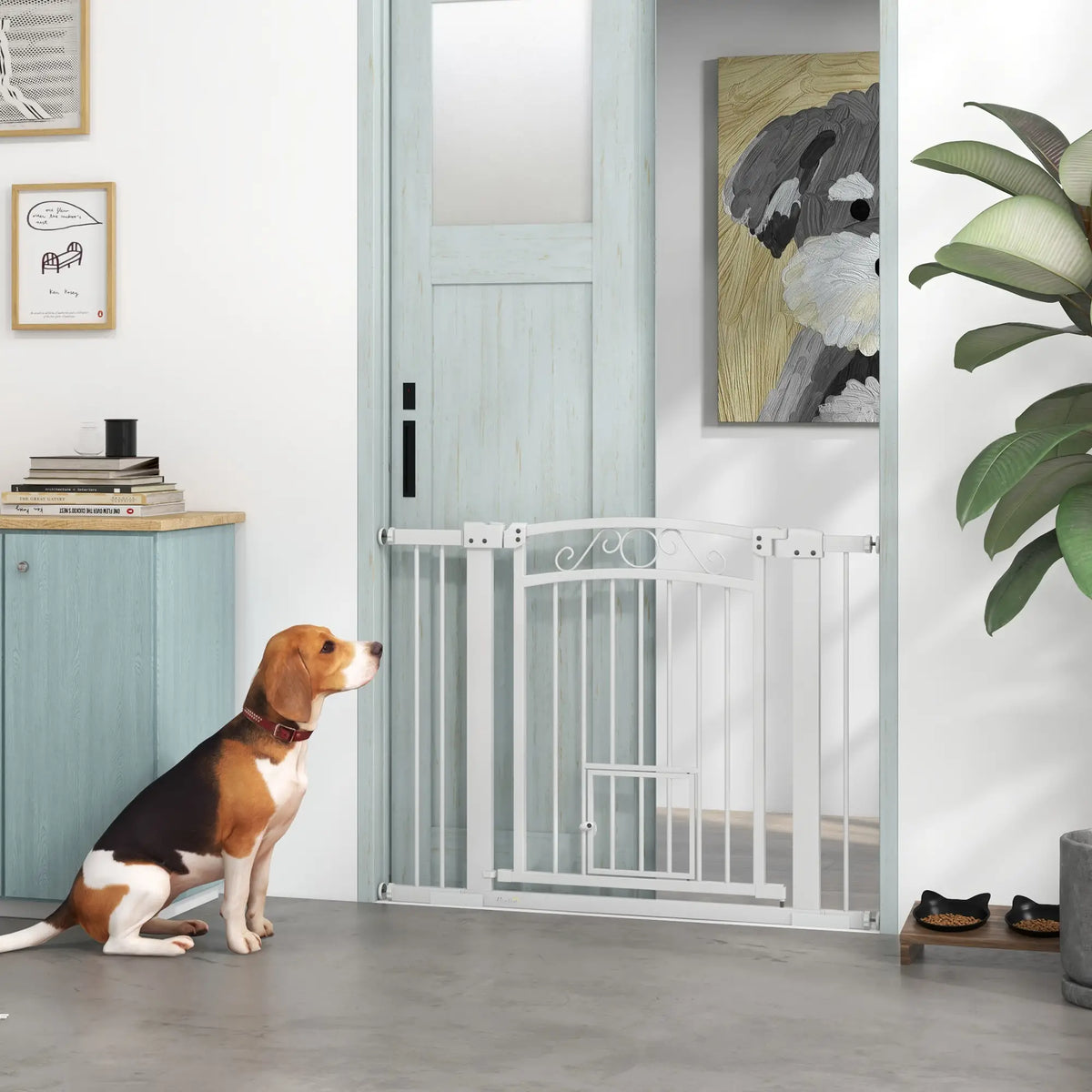 Walk Through Dog Gate, Small Pet Door, Auto Close, 30"-41" W x 30" H Houses, Kennels & Pens at Gallery Canada