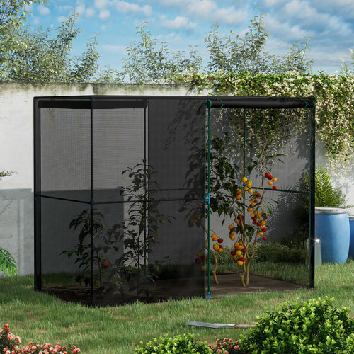 94.5''x47.25''x72.75'' Heavy Duty Greenhouse, Roll-Up Zipper Doors, Black