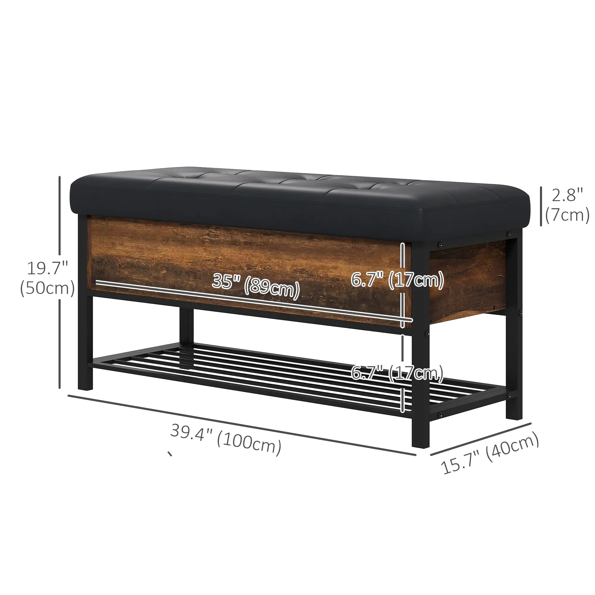 Shoe Storage Bench with Seat, Flip Top, Hidden Space, 4 Pairs Shoe Storage Cabinets & Racks at Gallery Canada