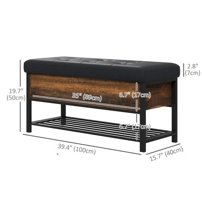 Shoe Storage Bench with Seat, Flip Top, Hidden Space, 4 Pairs Shoe Storage Cabinets & Racks at Gallery Canada
