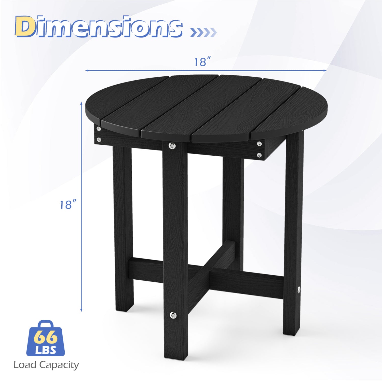 HIPS Adirondack Side Table with Weather-Resistant and Waterproof Top, Black Patio Coffee Tables at Gallery Canada
