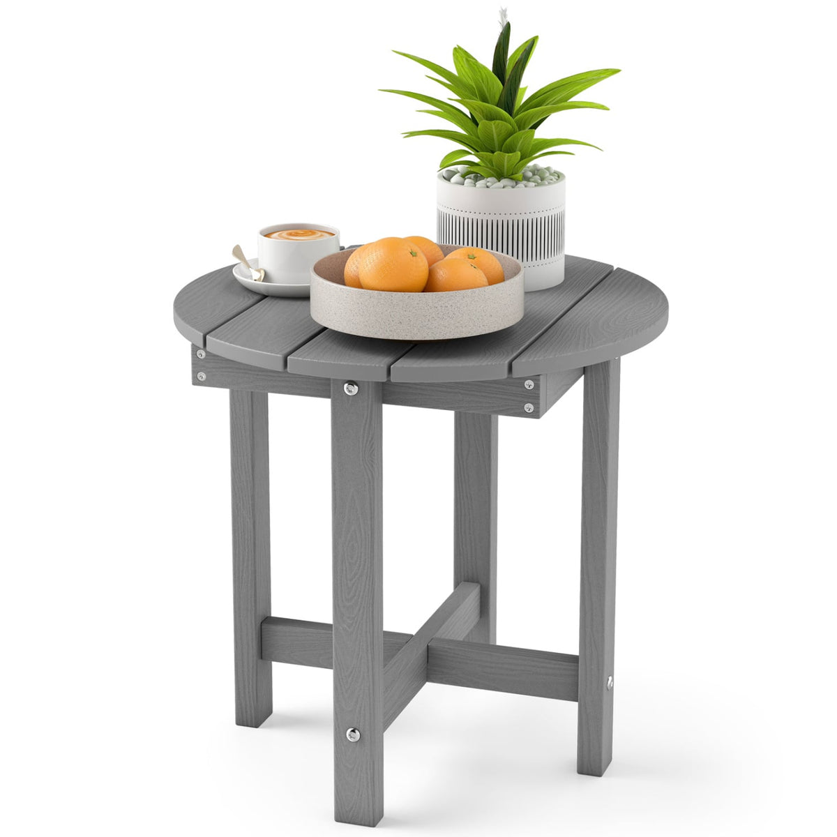 HIPS Adirondack Side Table with Weather-Resistant and Waterproof Top, Gray Patio Coffee Tables at Gallery Canada