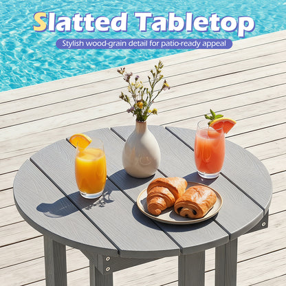 HIPS Adirondack Side Table with Weather-Resistant and Waterproof Top, Gray Patio Coffee Tables at Gallery Canada