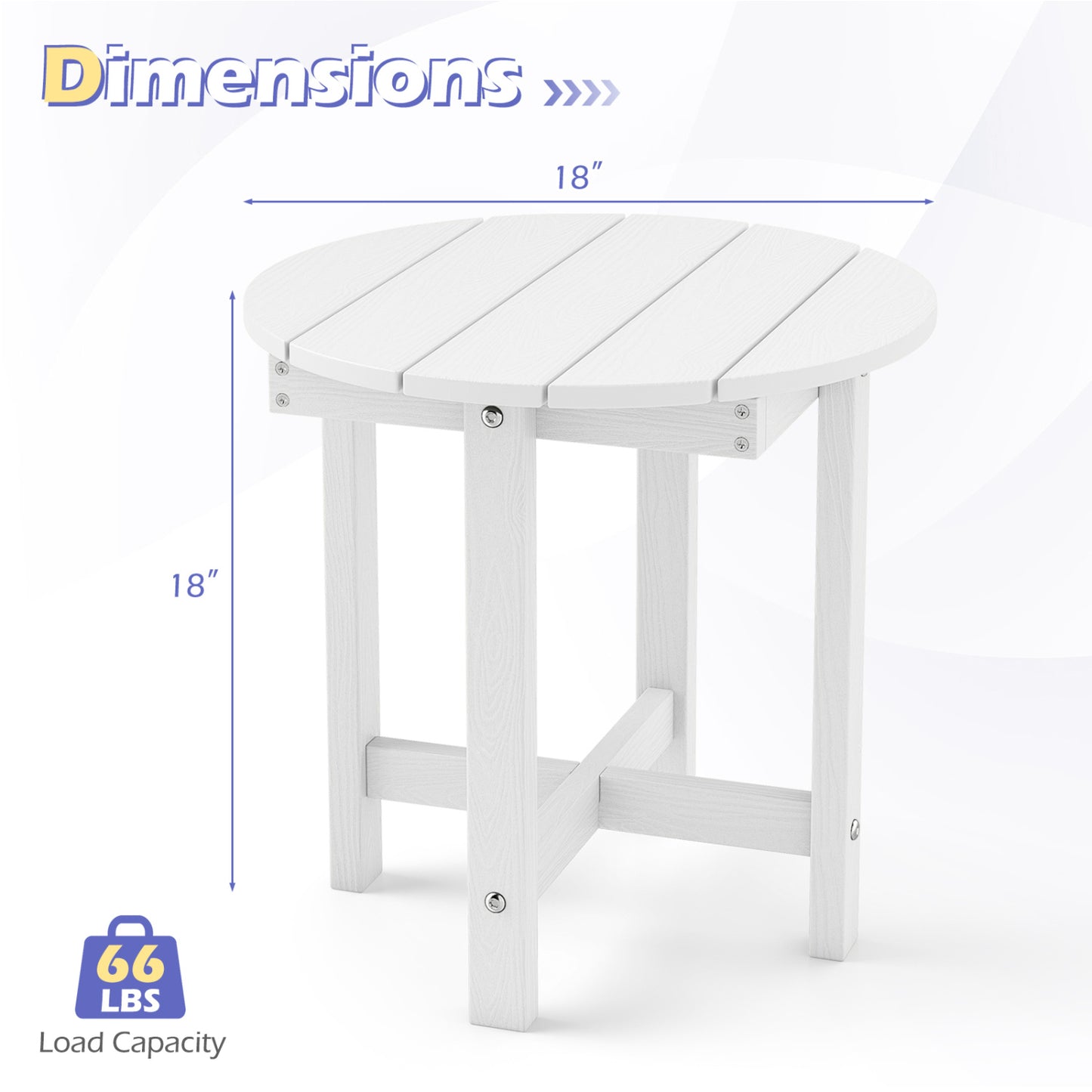 HIPS Adirondack Side Table with Weather-Resistant and Waterproof Top, White Patio Coffee Tables at Gallery Canada
