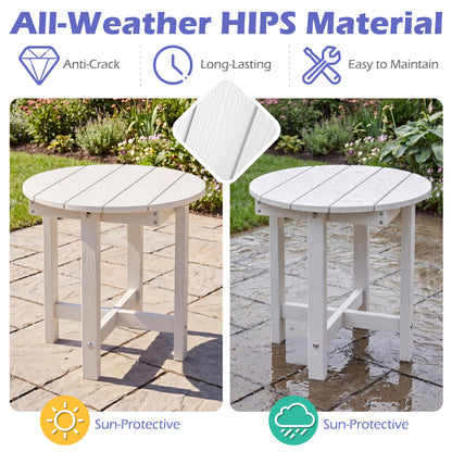 HIPS Adirondack Side Table with Weather-Resistant and Waterproof Top, White Patio Coffee Tables at Gallery Canada