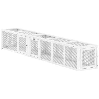 Cat Tunnel, Outdoor Enclosure, 98", 8 Doors, Combinable, White Outdoor Cat Enclosures White at Gallery Canada
