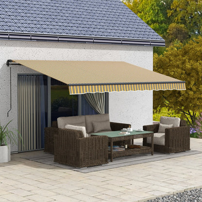 13x10 Ft Retractable Awning, UV Resistant Sunshade, Amber/Dark Grey, Amber/Dark Grey Window Awnings at Gallery Canada