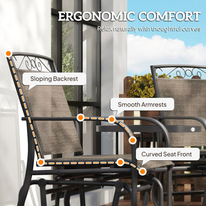 Outdoor Glider Bench With Coffee Table, Patio 2-Seat Rocking Chair, Brown Outdoor Gliders at Gallery Canada