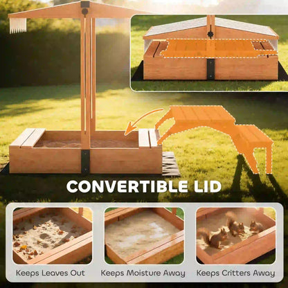 Kids Sandbox With Canopy, Wooden Sand Box, Foldable Picnic Table, Bench Seats Sandboxes & Accessories at Gallery Canada