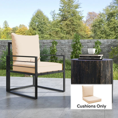 Patio Chair Cushions, Thick Deep Seat with Back, Beige Patio Chair Cushions at Gallery Canada