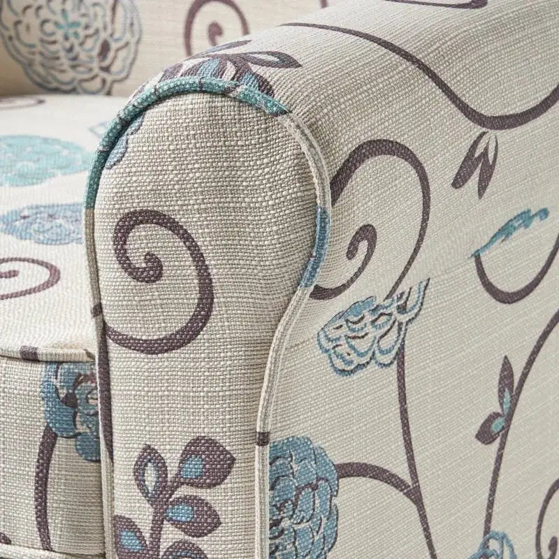 Fabric Club Chair, Birch Wood Legs, 32
