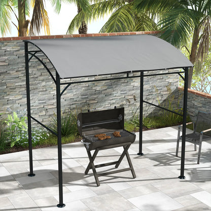 7' x 5' Garden Grill Canopy, BBQ Gazebo Tent, Steel Frame, Grey Gazebos at Gallery Canada