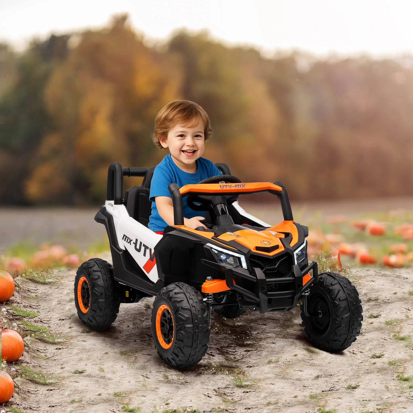 12V Kids Ride On Car, Remote Control, Battery Powered, Orange Electric Toy Cars at Gallery Canada