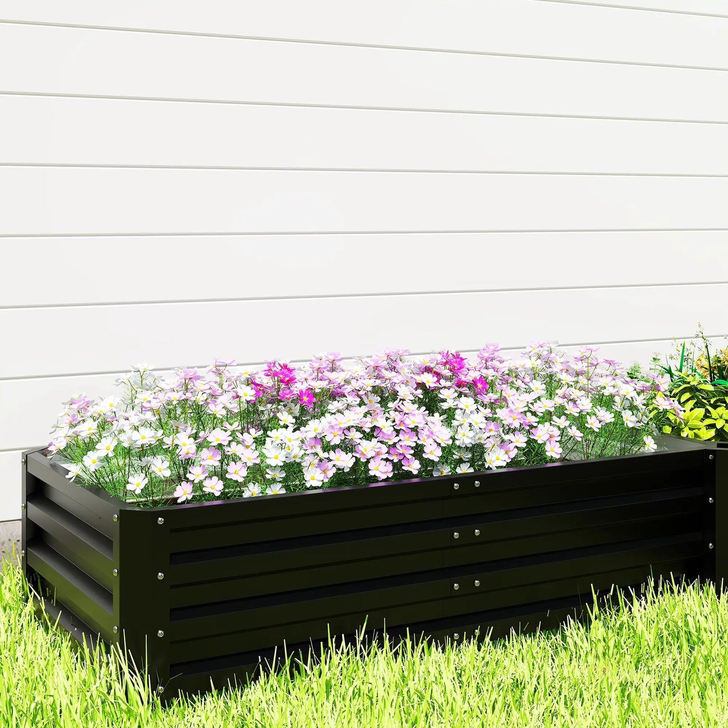 Steel Raised Garden Bed, 8x8x1ft, Set of 5 Large Planters, Black Galvanized Planter Boxes at Gallery Canada