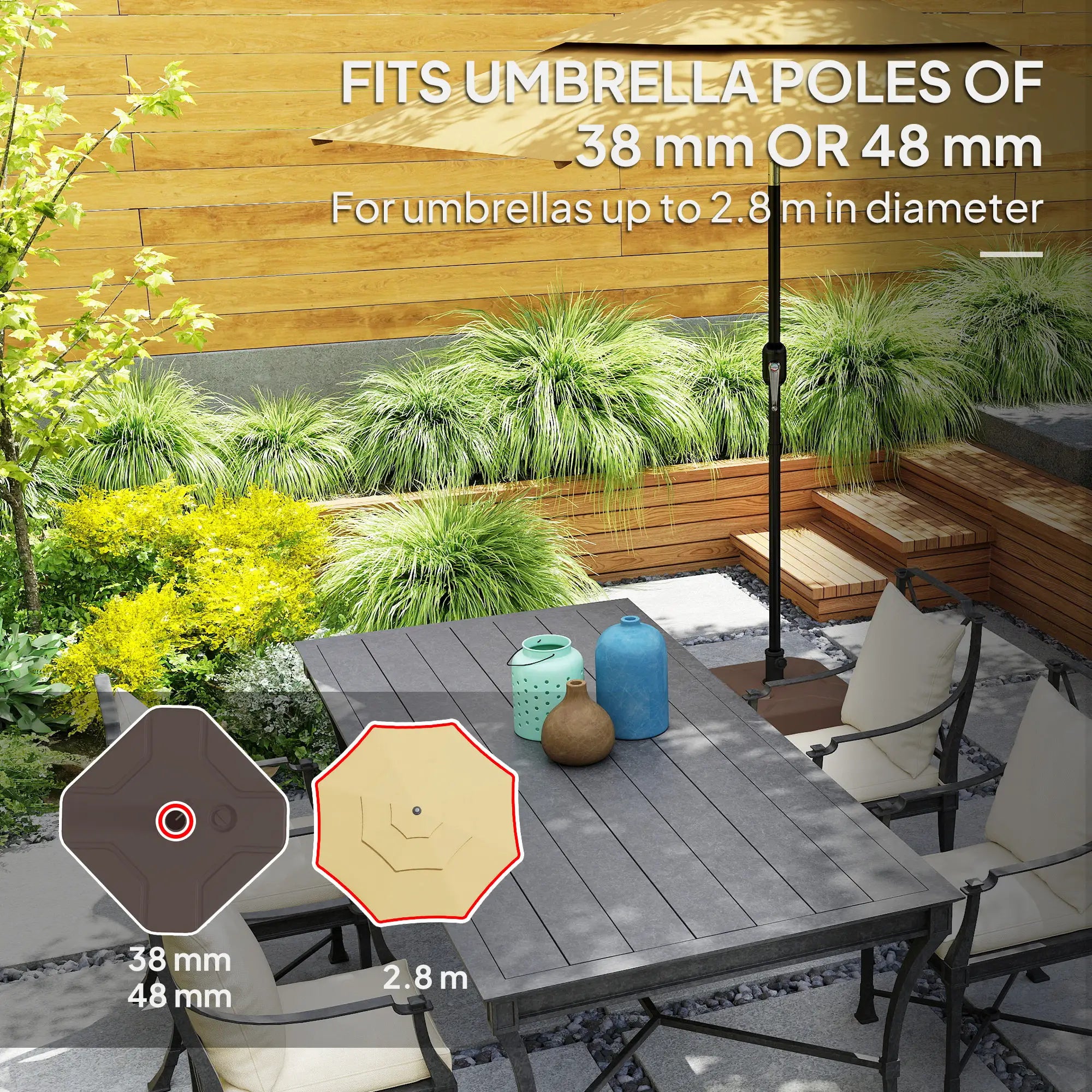 Square Patio Umbrella Base Holder, 17.7