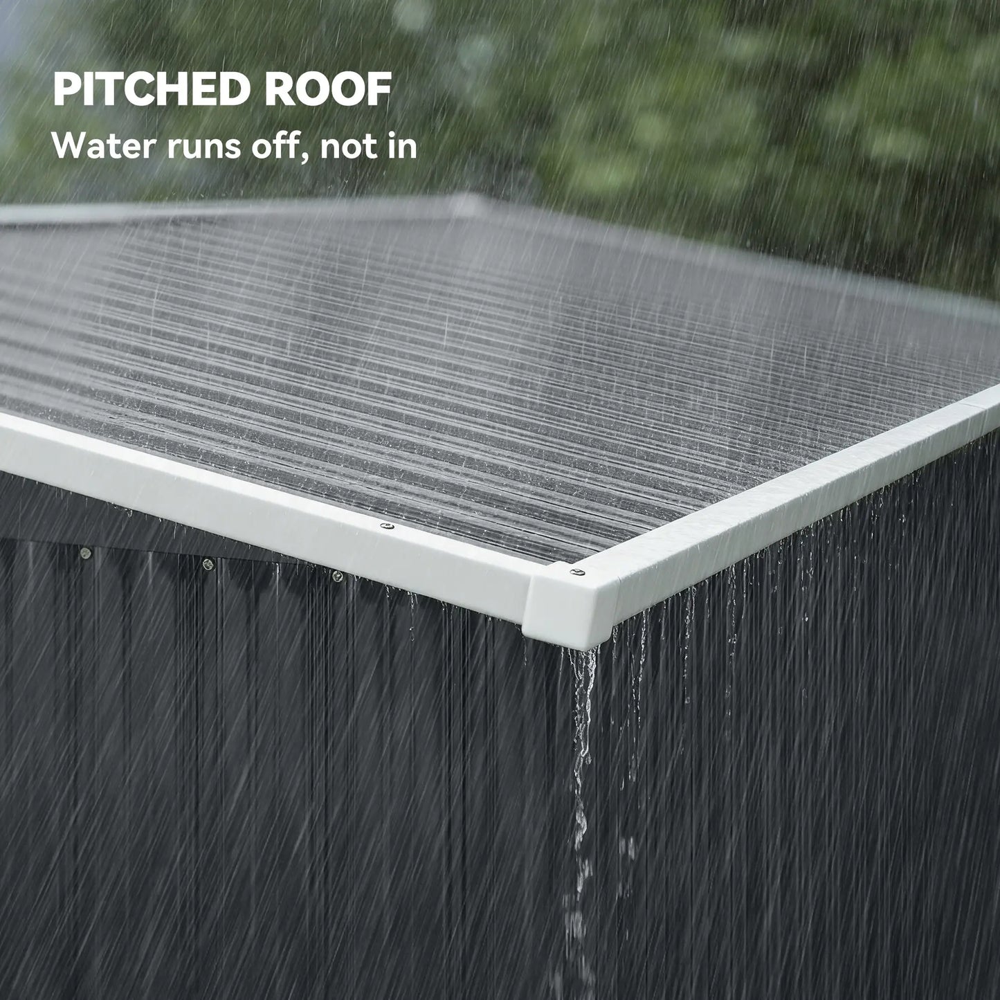 7.5' x 4.3' Outdoor Storage Shed, Waterproof Metal Garden Shed, Dark Grey Sheds at Gallery Canada