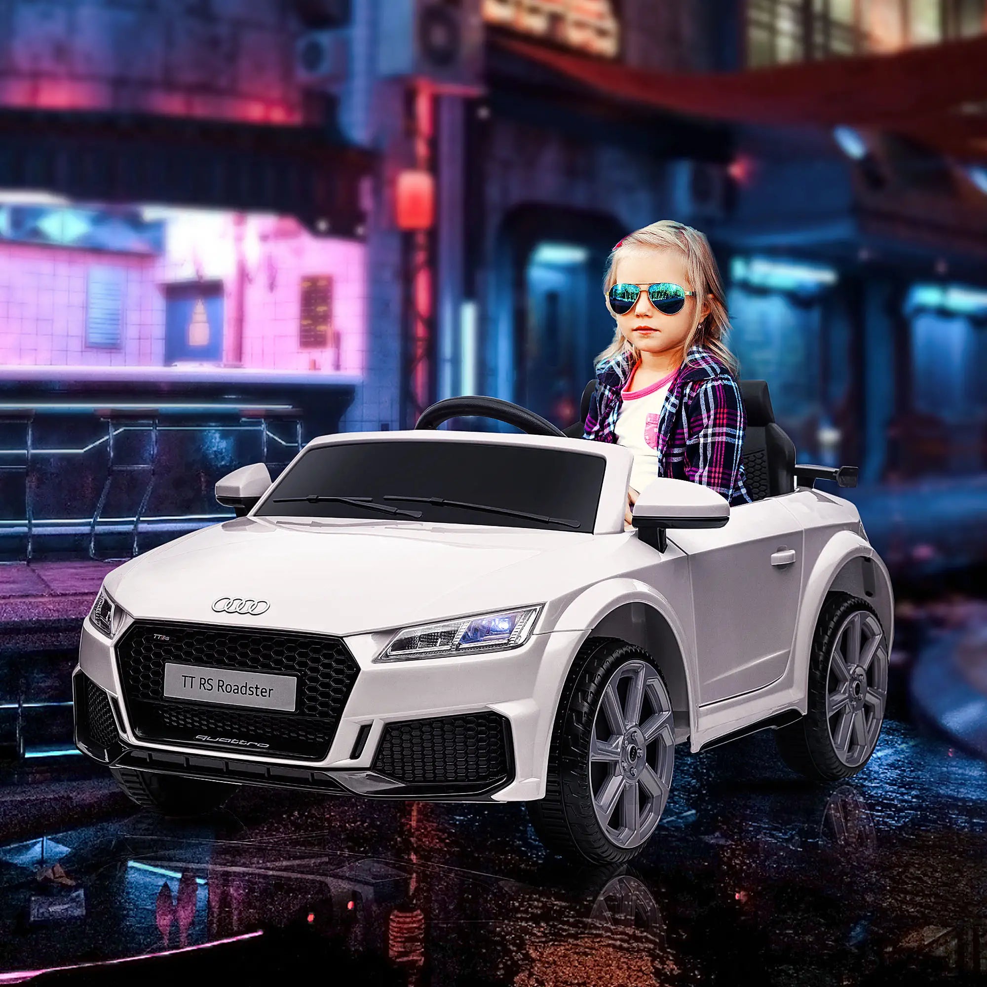Kids Ride On Car 6V, Remote Control, Adjustable Speed, White Electric Toy Cars at Gallery Canada