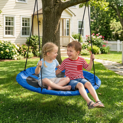43.25" Saucer Swing, Adjustable Rope Seat, Indoor Outdoor, Blue Gym Sets & Swings at Gallery Canada